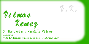 vilmos kenez business card